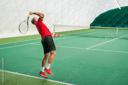 Billede på lærred Tennis serve by professional tennis player