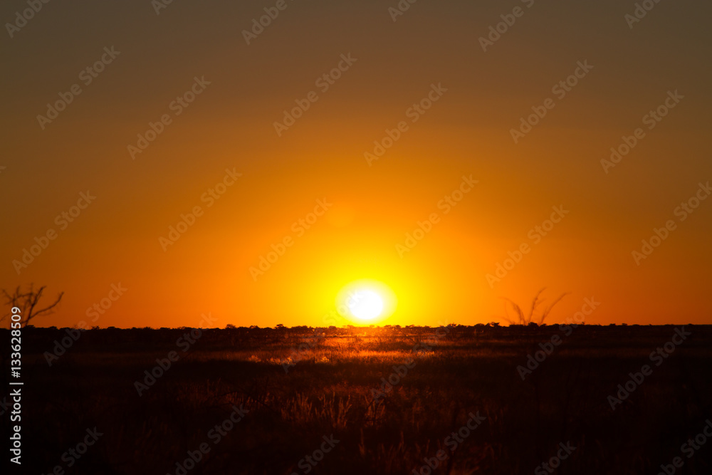 Sunset, silhouette, horizon, Namibia, Africa Sunset, silhouette, horizon, Namibia, Africa