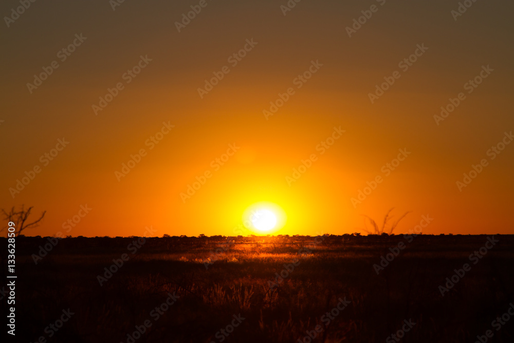 Sunset, silhouette, horizon, Namibia, Africa