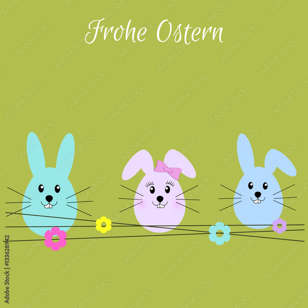 Osterhasen - Frohe Ostern - Vektor Grafik Stock Vector | Adobe Stock
