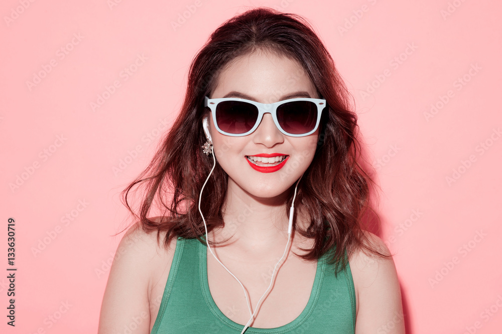 Summer lady. Beautiful asian girl with professional makeup and s Summer lady. Beautiful asian girl with professional makeup and s