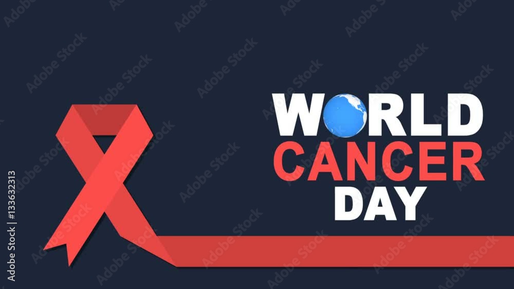 World cancer day motion graphic