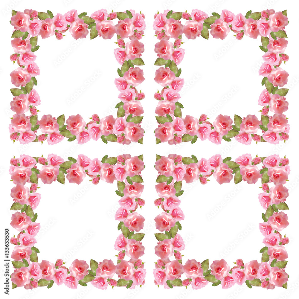Beautiful floral background with pink roses. Isolated Beautiful floral background with pink roses. Isolated