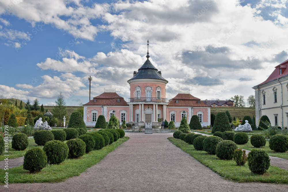Zolochiv castle in Ukraine, Lvov region. The park and the Chinese Palace.