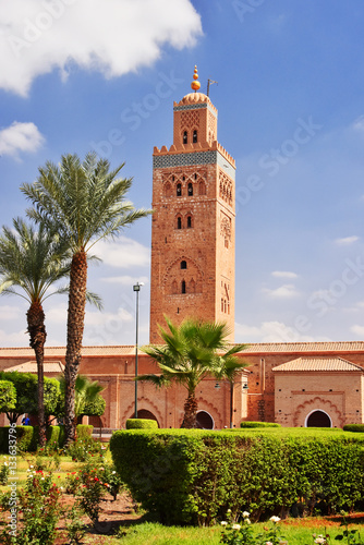 Koutoubia Mosque in the southwest medina quarter of Marrakesh
