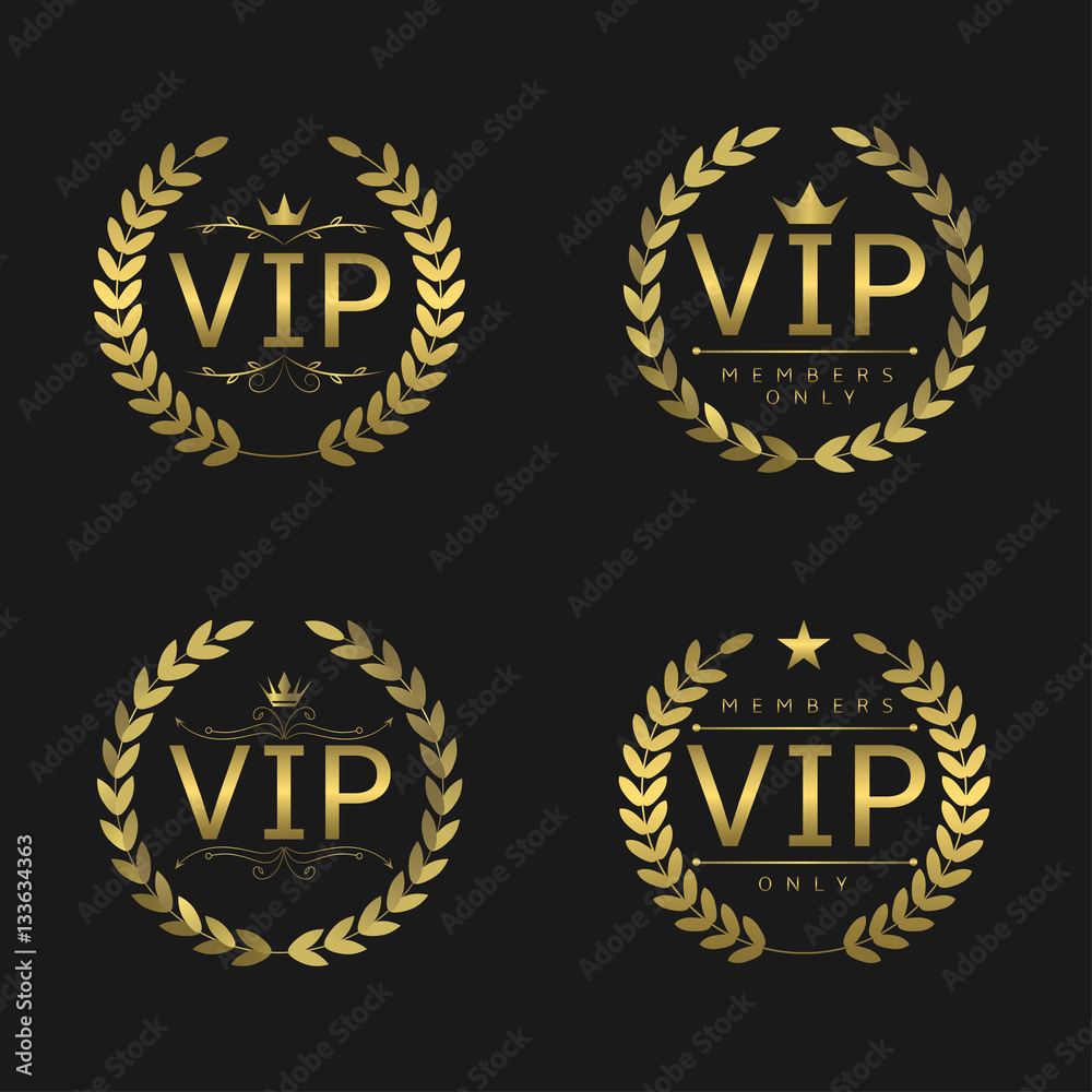 Golden VIP badges