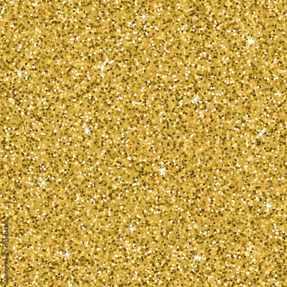Seamless yellow gold glitter texture. Shimmer background.