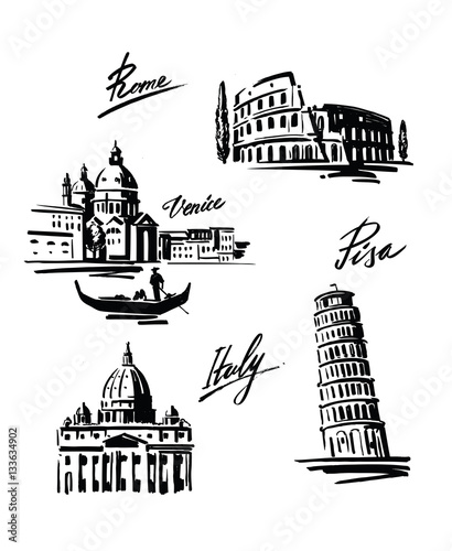 illustration set of Italy