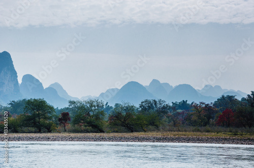 Karst mountains and Lijiang River scenery    © carl