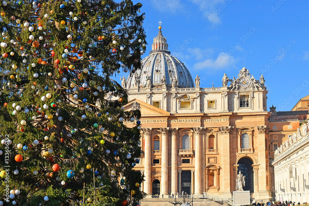 Naklejka premium Boże Narodzenie w Watykanie