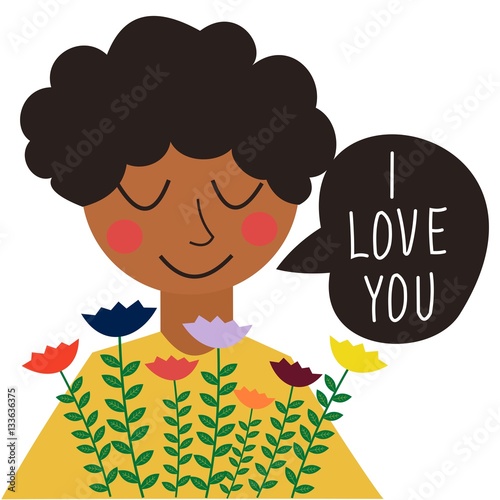 Bright Valentine's day card in cartoon style. 