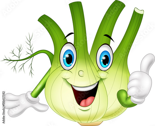 Cartoon fennel giving thumbs up