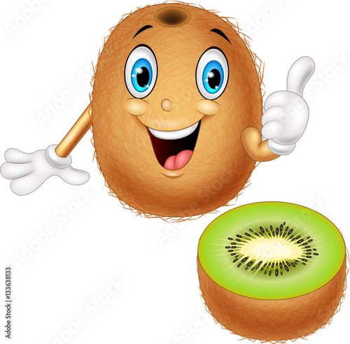 Cartoon kiwi giving thumbs up