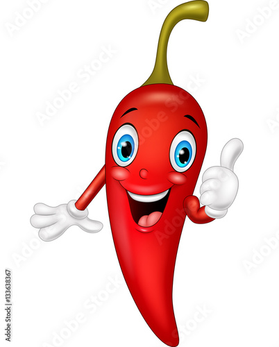 Red chili with thumb up