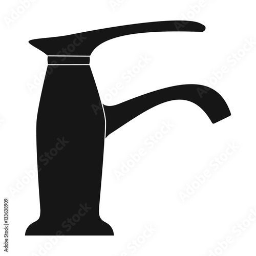 Faucet icon in black style isolated on white background. Water filtration system symbol stock vector illustration.