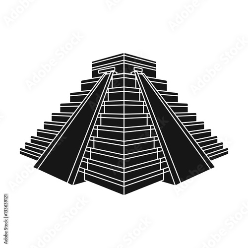 Chichen Itza icon in black style isolated on white background. Countries symbol stock vector illustration.