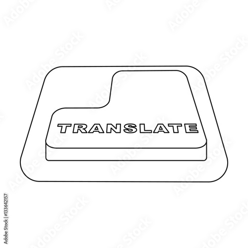 Translate button icon in outline style isolated on white background. Interpreter and translator symbol stock vector illustration.