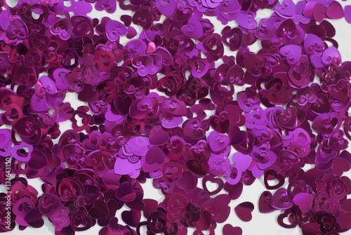 Wallpaper Mural Confetti in the shape of hearts scattered on the table. Torontodigital.ca