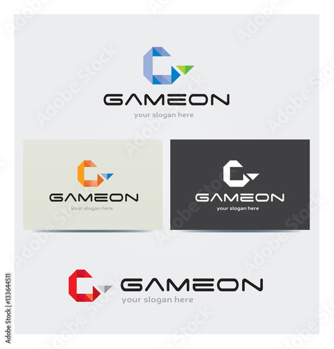 Logo Lettre G 3D Carte de Visite et Charte Graphique Entreprise Plusieurs Couleurs