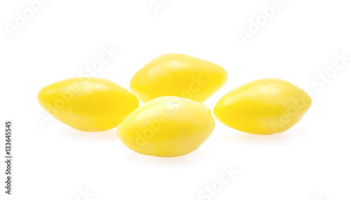 Ginkgo nuts on white background