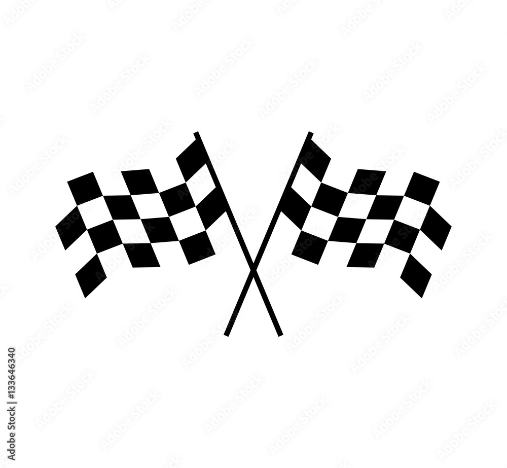 Fototapeta premium Crossed Checkered Flag Design