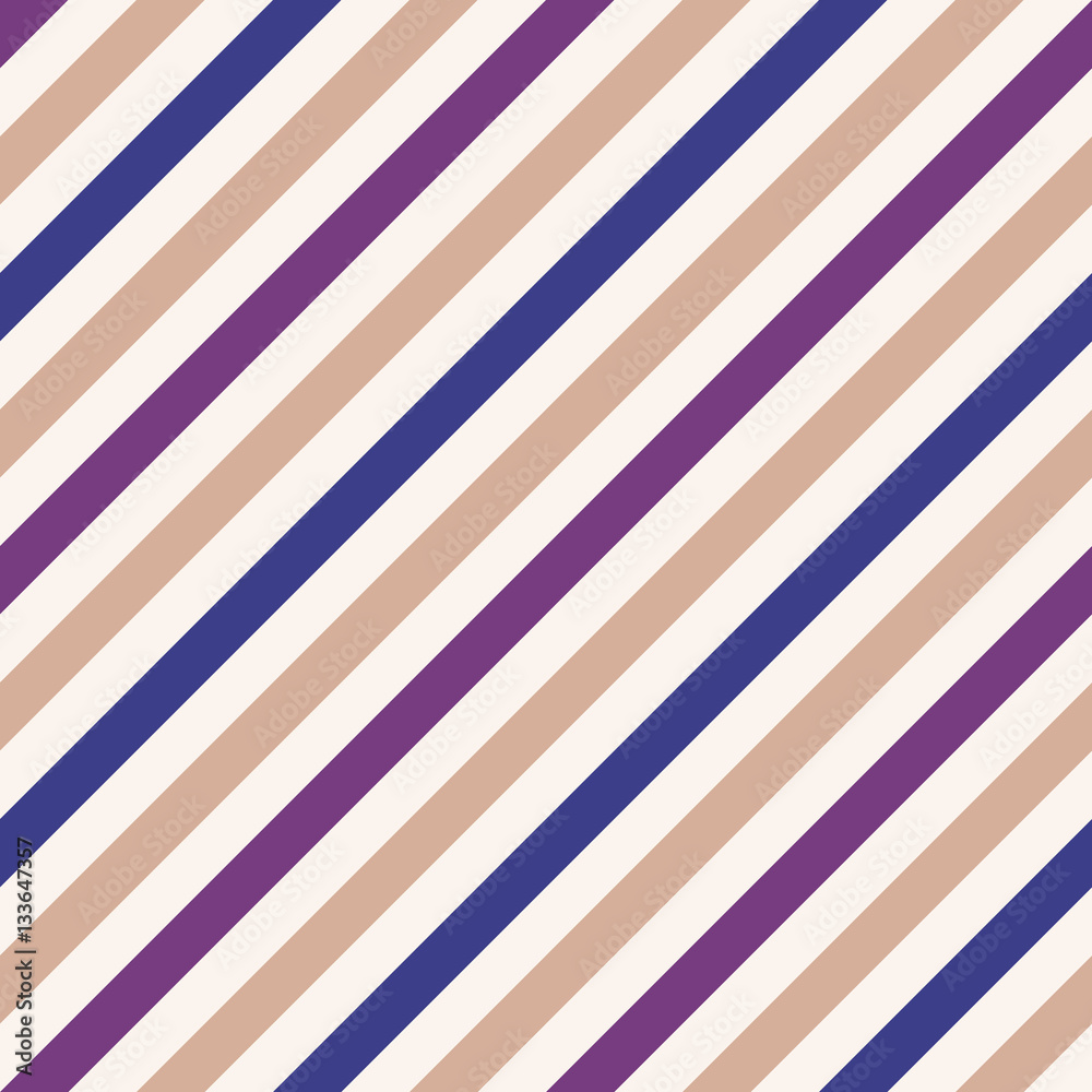 Seamless geometric pattern. Stripy texture for neck tie. Diagonal contrast strip background. White, blue, violet, pale orange colors. Vector Seamless geometric pattern. Stripy texture for neck tie. Diagonal contrast strip background. White, blue, violet, pale orange colors. Vector