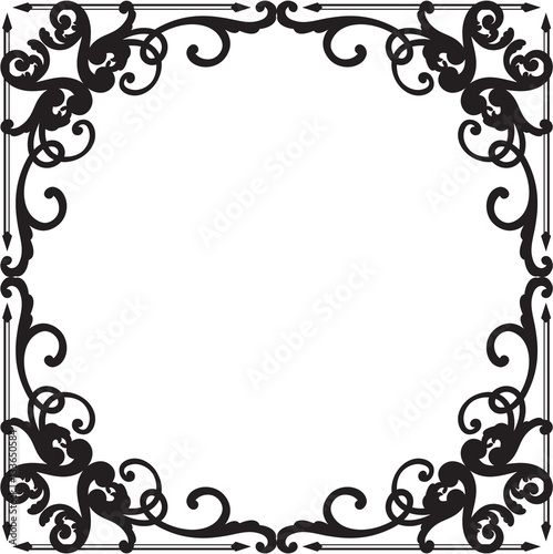 Ornate baroque black graceful border