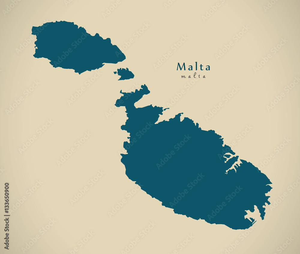 Modern Map - Malta MT illustration