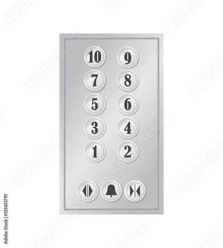 Realistic Elevator or Lift Buttons. Vector