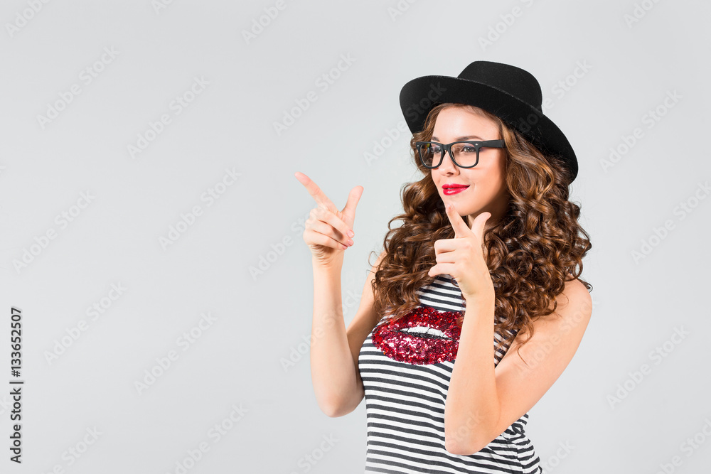 The girl in glasses and hat The girl in glasses and hat