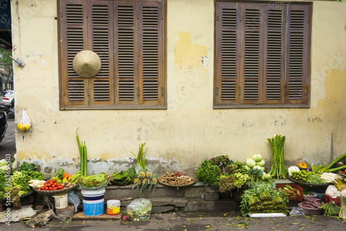 Vegetable stall on Hanoi street