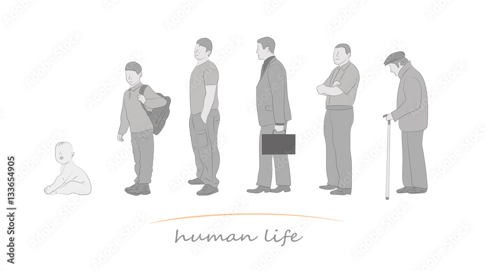 human life at different ages. vector illustration human life at different ages. vector illustration