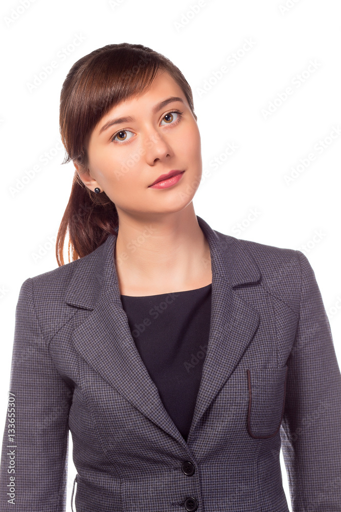 Young pretty businesswoman smiling isolated Young pretty businesswoman smiling isolated