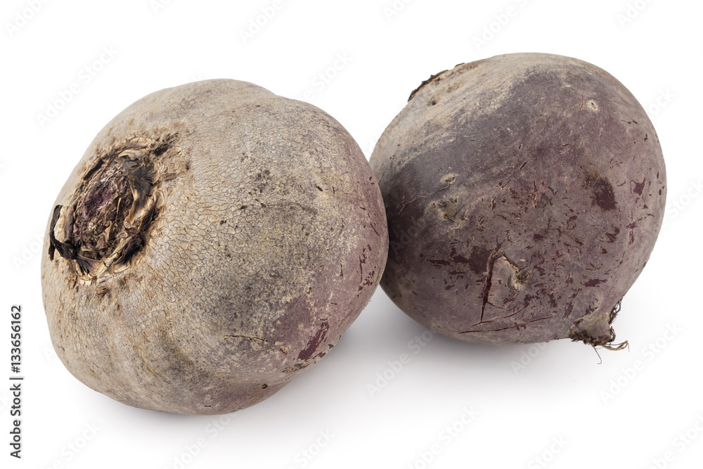 Two whole red beetroots isolated on white background Two whole red beetroots isolated on white background