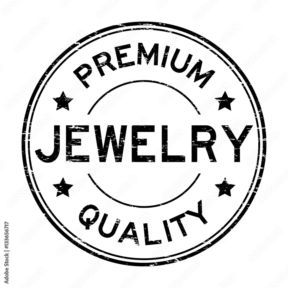 Grunge black premium quality jewelry round rubber stamp