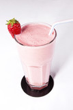 Strawberry Milkshake isolated on white background