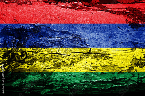 Mauritius flag with grunge texture
