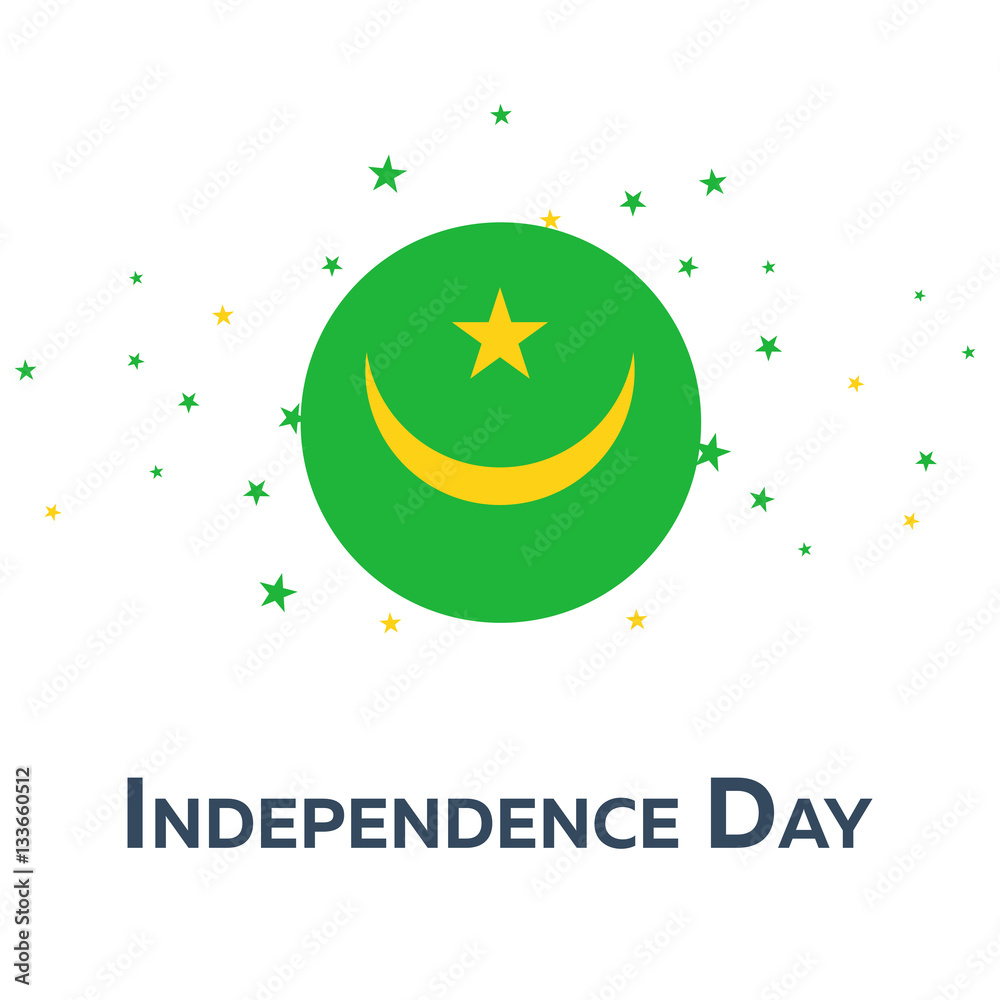 Independence day of Mauritania. Patriotic Banner. Vector illustration.