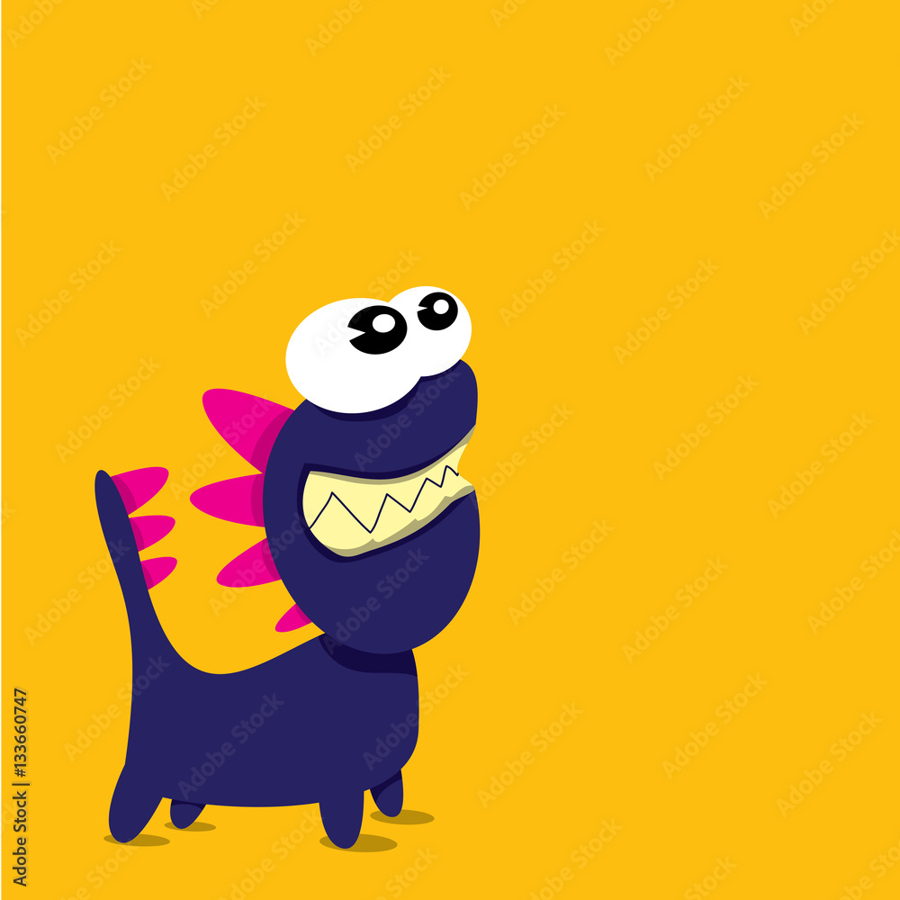 Vector cartoon funny dragon. Cartoon Dinosaur. Vector cartoon funny dragon. Cartoon Dinosaur.