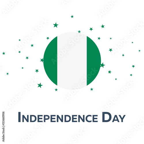 Independence day of Nigeria. Patriotic Banner. Vector illustration.