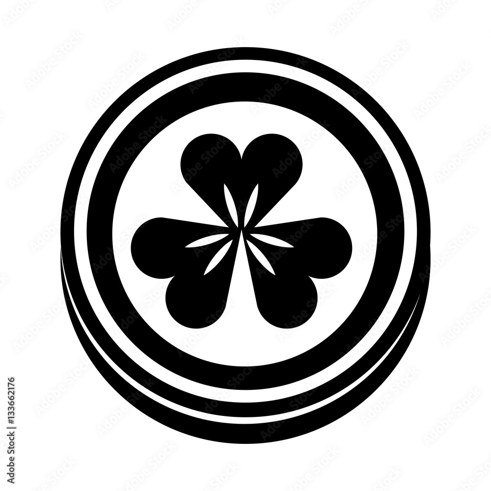 coin with Saint patricks clover icon vector illustration design coin with Saint patricks clover icon vector illustration design
