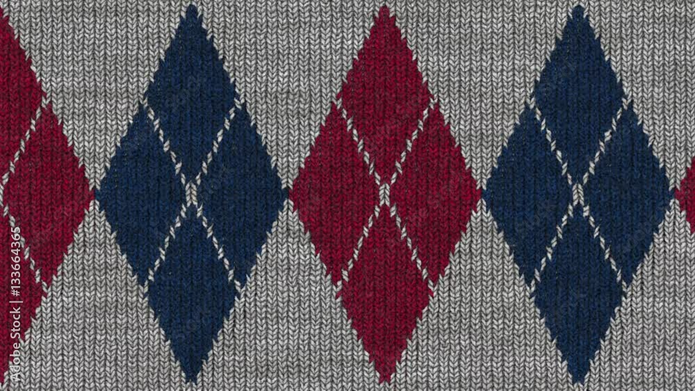 Knitted Wall with Diamond Pattern slipping - Loop Video Footage Knitted Wall with Diamond Pattern slipping - Loop Video Footage