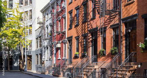 Old Buildings on Gay Street in New York City Panorama