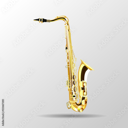 Saxophone isolated on a light background 