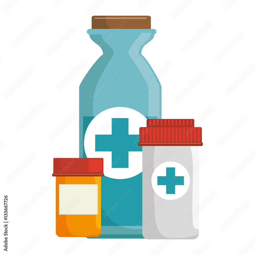 Obraz premium medicine bottle isolated icon vector illustration design