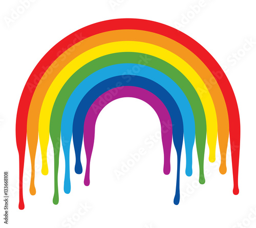 vector symbol of painted rainbow arc