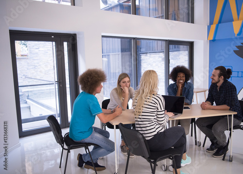 Multiethnic startup business team on meeting