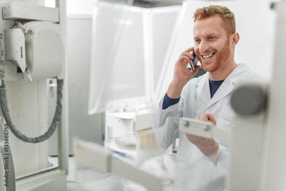 Male doctor working with pleasure Male doctor working with pleasure