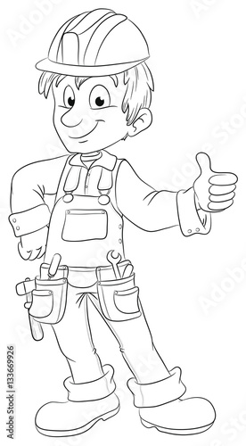 Vektor Illustration eines fröhlichen Handwerkers