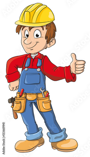 Vektor Illustration eines fröhlichen Handwerkers